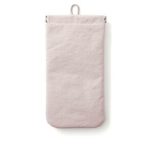 Muji Wrinkled Nylon Self-Closing Flat Pouch/Cosmetic Bag_Light Pink_NWT